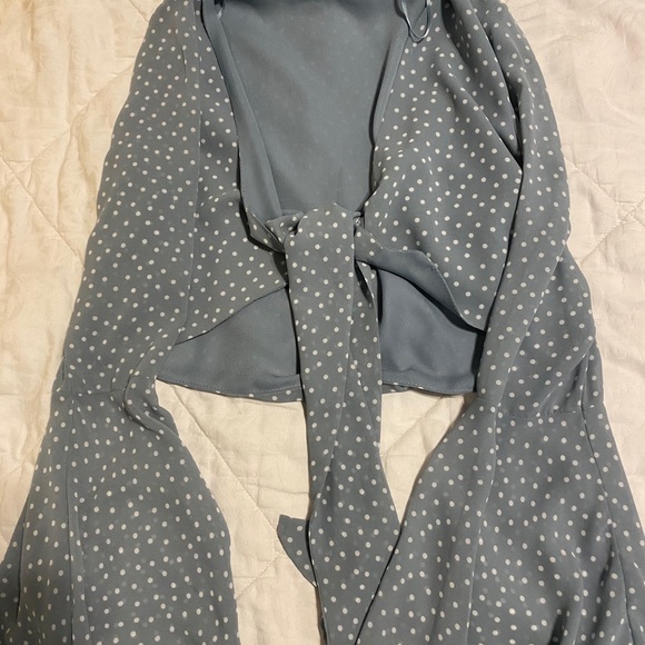 blue blouse crop top - Picture 1 of 1